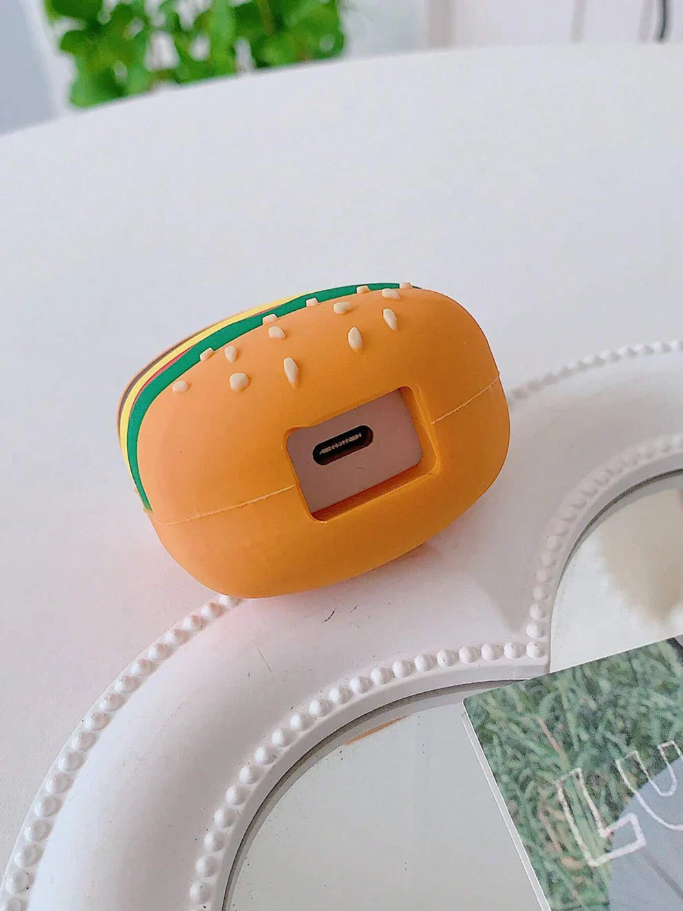 Iphone Charger Case Cover - Burger - 4 Piece Set (With Wire Protector)