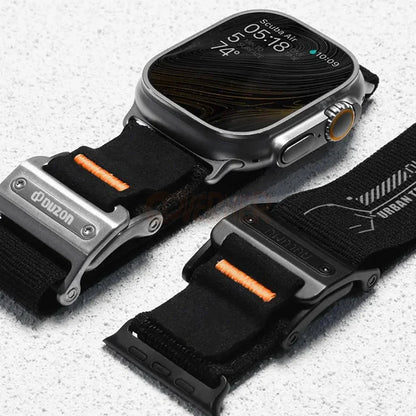 Duzon Nylon Loop Watch Band for Apple Watch – Double Velcro Strap with Magnetic Buckle (Compatible with Ultra/Series 10 to Series 1)