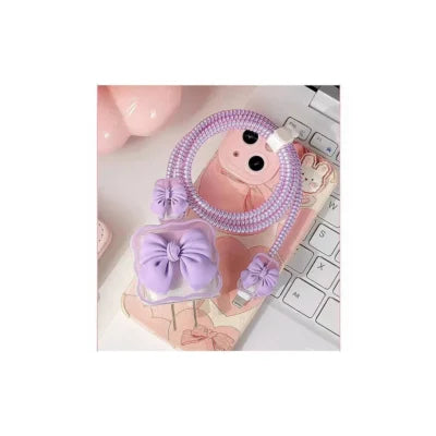 Purple bow Charger Protector