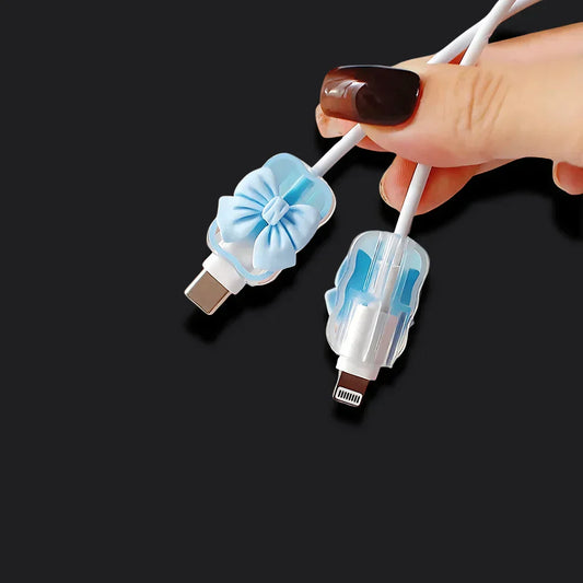 Sky Blue Bow Charger Protector