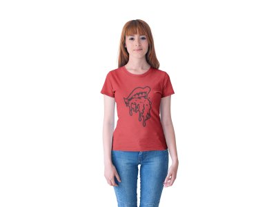 Lips - Line Art for Female - Half Sleeves T-shirt