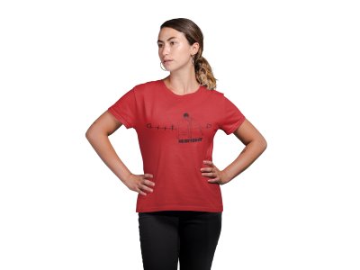 Heart for beat - Line Art for Female - Half Sleeves T-shirt