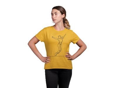 Dancing women - Line Art for Female - Half Sleeves T-shirt