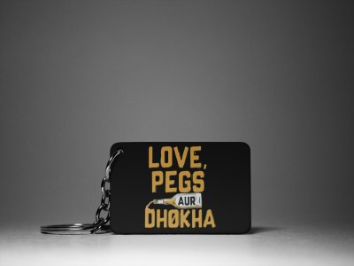 Love,Pegs,Aur....-Black-Designable Dialogues Keychain (Combo Set Of 2)