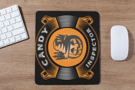 Candy inspector Halloween text illustration -Halloween Theme Mousepad