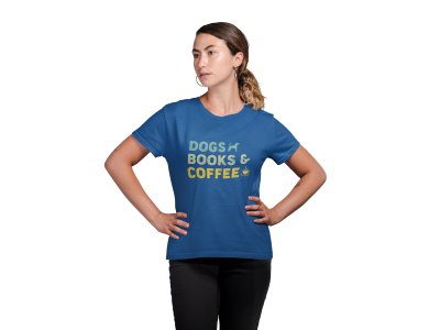 Dogs books coffee -Black -printed cotton t-shirt - comfortable, stylish