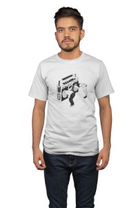 People Stuck In Radio - White - Men's - printed T-shirt - comfortable round neck Cotton