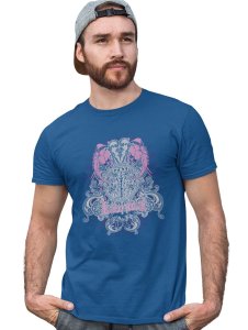 The Power Of Karma Blue Round Neck Cotton Half Sleeved T-Shirt with Printed Graphics