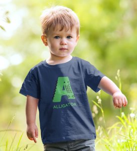 Alligator, Boys Printed Crew Neck tshirt (Navy blue)