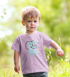 Elephantastic, Boys Round Neck Blended Cotton Tshirt (purple)
