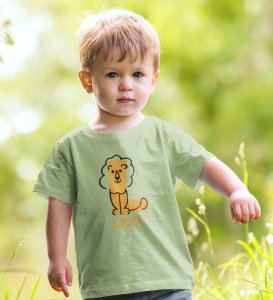 Lazy Lion, Boys Printed Crew Neck tshirt (olive)