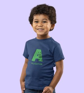 Alligator, Boys Printed Crew Neck Tshirt (Navy blue)