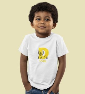 Doggy Dog, Boys Round Neck Printed Blended Cotton Tshirt (White)