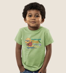 Dino Skater, Printed Cotton Tshirt for Boys