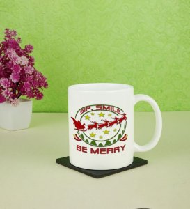 Sip, Smile & Celebrate the Merry Moments Printed Coffee Mugs