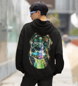 Elevate the Mind Simple Living High Thinking Black Cotton Printed Hoodie For Men