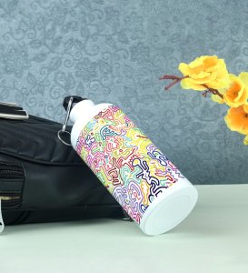 Sip Happy with A Charming Colorful Illustration on Aluminium Water Bottle 600ml