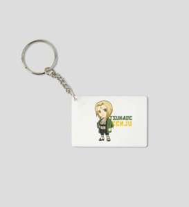 Chibi Tsunade Kawaii Warrior Charm Printed White Anime Keychains Pack Of 2