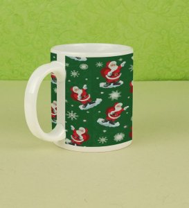 Merry Santa Claus Pattern for a Bright Christmas Season Full Printed Coffee Mug