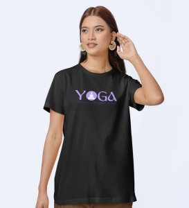 The Cradle Of Power Black Round Neck Cotton Half Sleeved WomenT-Shirt with Printed Graphics