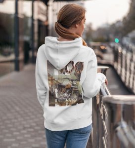 RX 100: A Legend Reborn on the Road Printed White Hoodie for Women