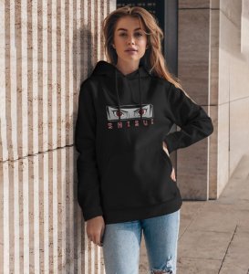 Eyes That Reflect Ultimate Sacrifice Cotton Black Hoodie for Women