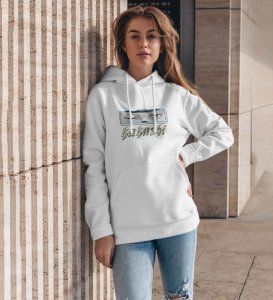 Watchful Eye Master Strategists Focus Cotton White Hoodie for Women