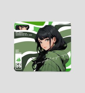 Cool Girl With Sparkling Eyes Printed Mousepad