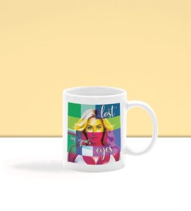 Vibrant Modern Lady Face With Inspirational Message Printed Coffee Mug 250ml