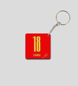 King No.18 Cricket Icon Tribute Printed Keychain Pack of 2